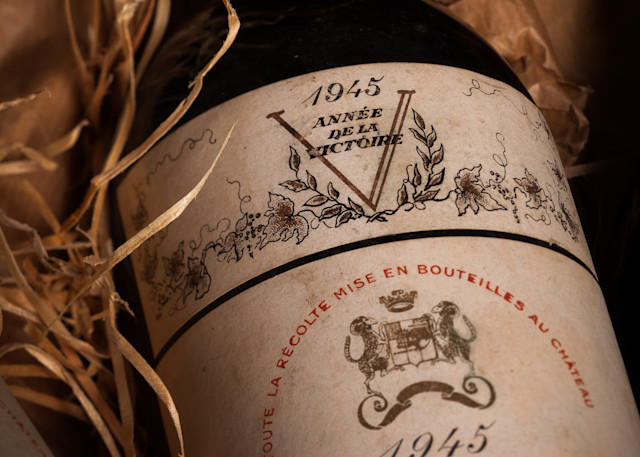 A bottle of 1945 Chateau Mouton Rothschild wine
