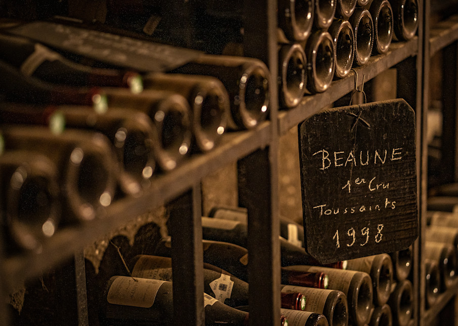 Aging bottles of French wine