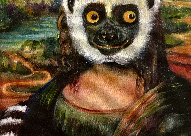 Mona Lemur Close Up Art | nancy iannitelli studio