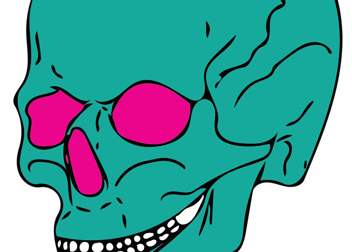 Green Pink Skull Art | Mikey Rioux