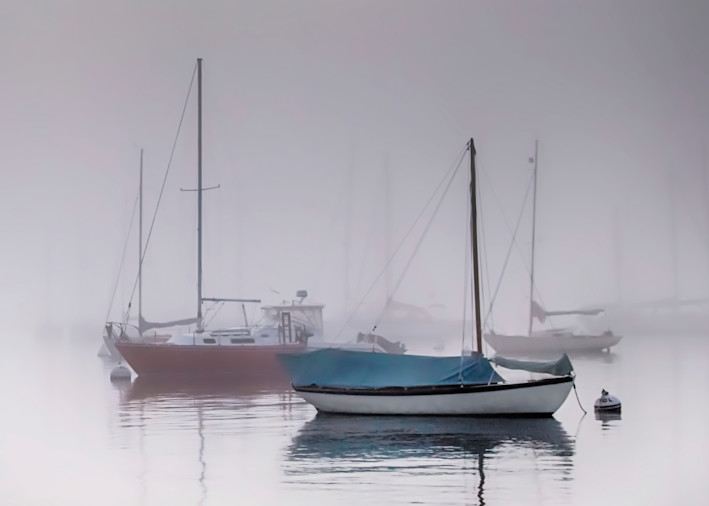 Own Park Foggy Sailboats Art | Michael Blanchard Inspirational Photography - Crossroads Gallery