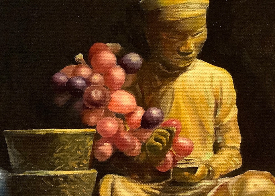 Study Of Oriental Scribe And Grapes Art | Hilary J. England, Contemporary American Artist