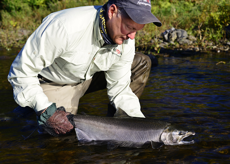 Tom Olivo With Salmon River Coho Photography Art | Fly Fishing Portraits