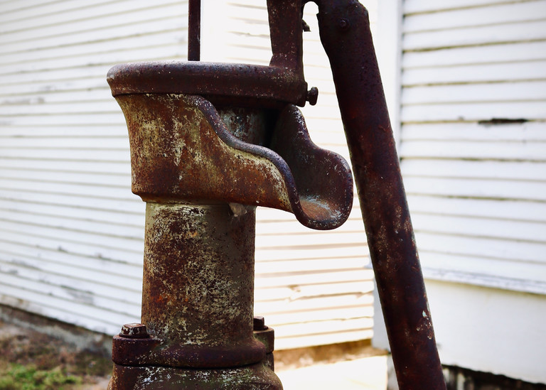 Water Pump At The Old Church House Photography Art | Vantage Point