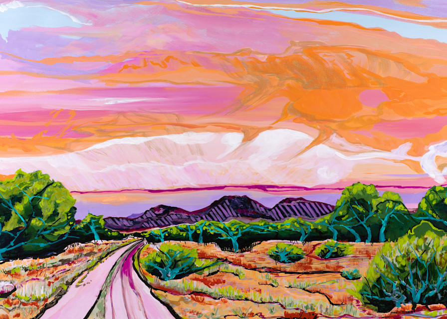 Pink Sunset Coyote Serenade Art | Pamela Trueblood Fine Art