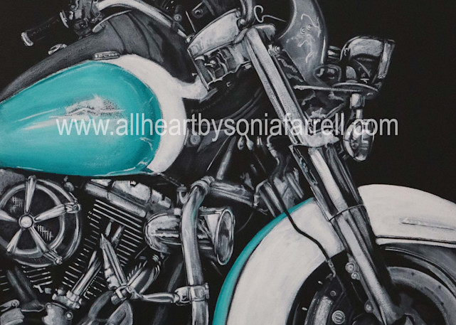 Freedom to Fly Print | Quality Print | Cruising Chrome Motorbike Art Collection | All Heart by Sonia Farrell