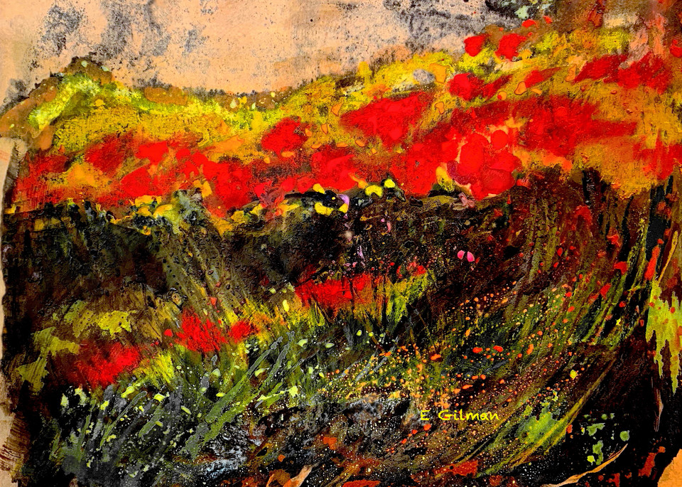 Red Poppies And Goldenrod   Tote Art | Emily Gilman Beezley LLC
