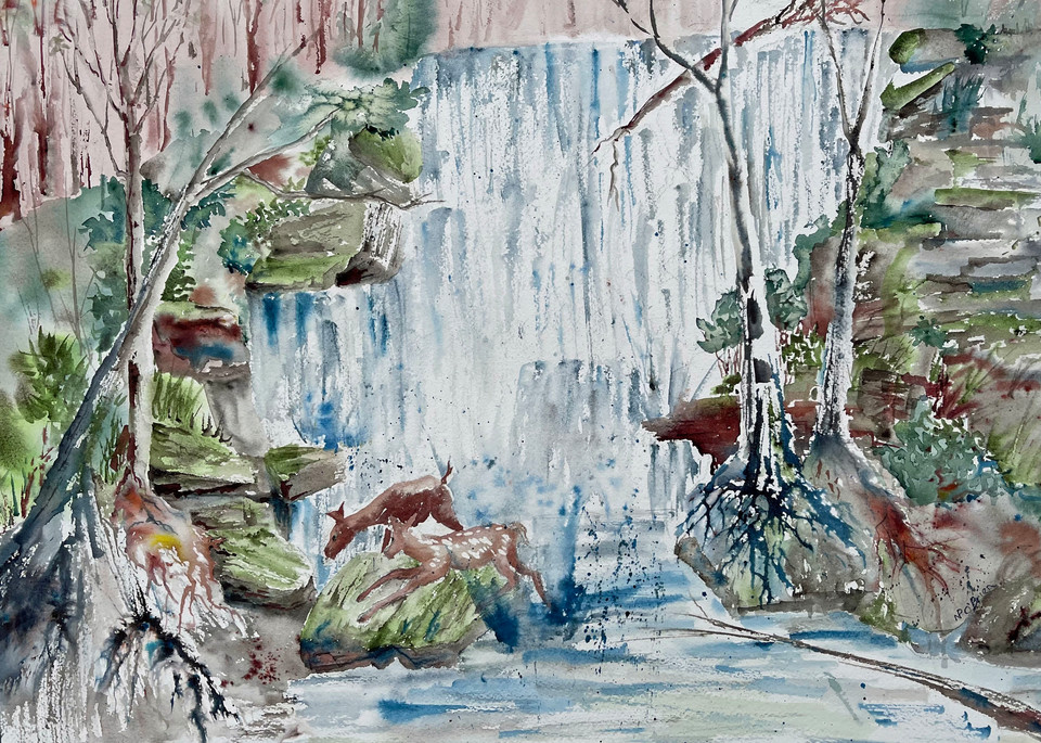 Waterfall Hideout Art | Color Splash Ranch