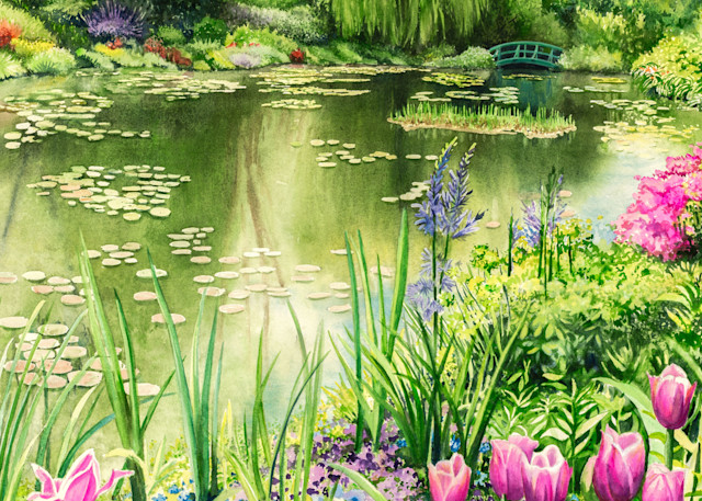 Spring Time At Monet's Garden Pond Art | Leanne Hanson Art