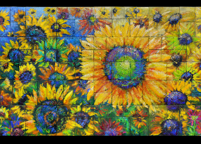 Layers, Sunflower Field Composite Print Of All 100 Paintings Art | S Pominville