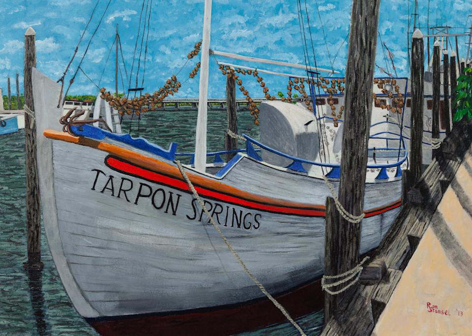 #105, Legacy Of A Dying Era. Tarpon Springs Sponge Docks Art | Ron Stansel Inc dba RonStanselArt.com