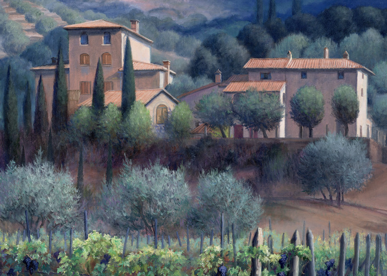 Tuscan Vineyard Art | Oilartist - Haeffele Fine Art