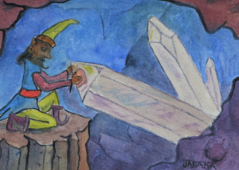 Gnome Polishing Crystal Art | janakastagnaro