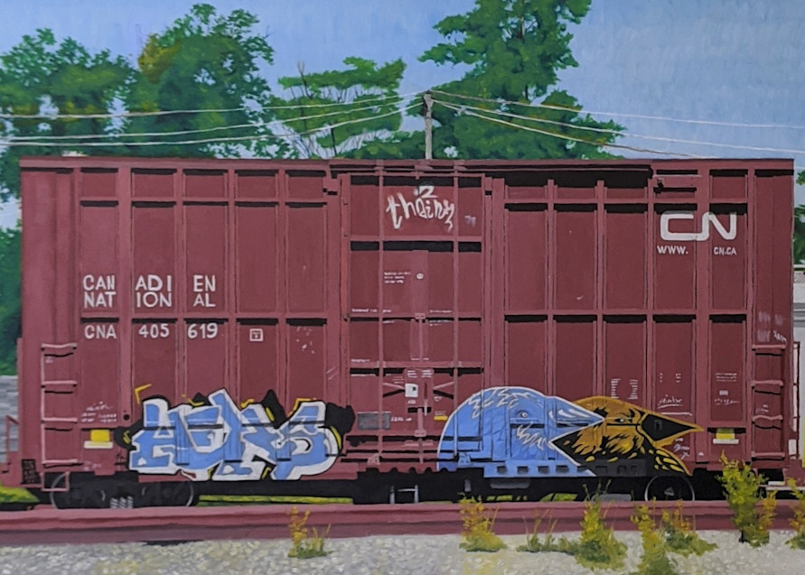 Matthew Peterson - realism - Griffin Ga - train cars - graffiti - Paper Wings