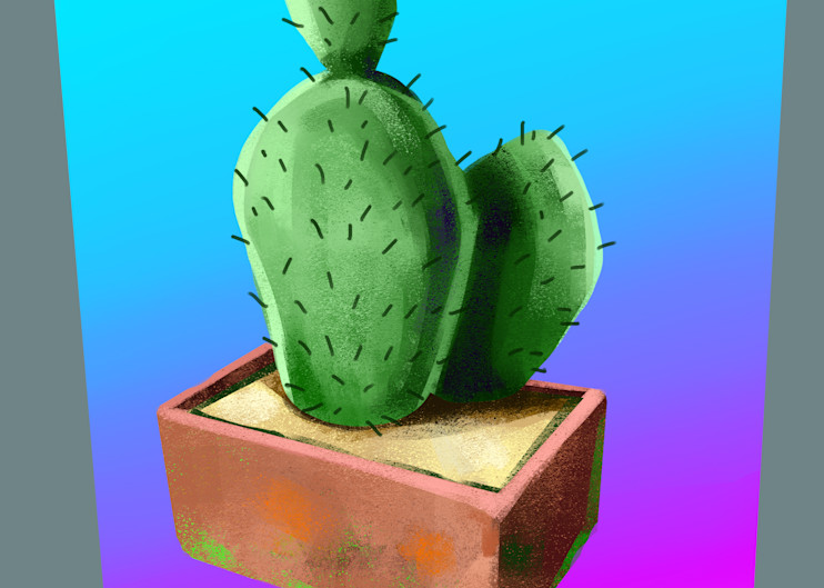Simple Flat Cactus Ultra Chroma Art | Matt Pierson Artworks