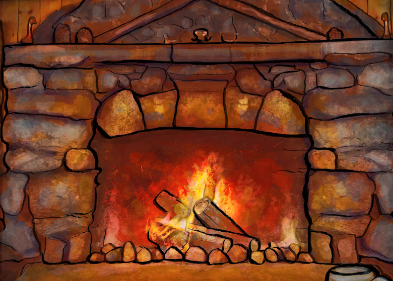 Fireplace (Winter Warming Image) Art | Kristen Palana