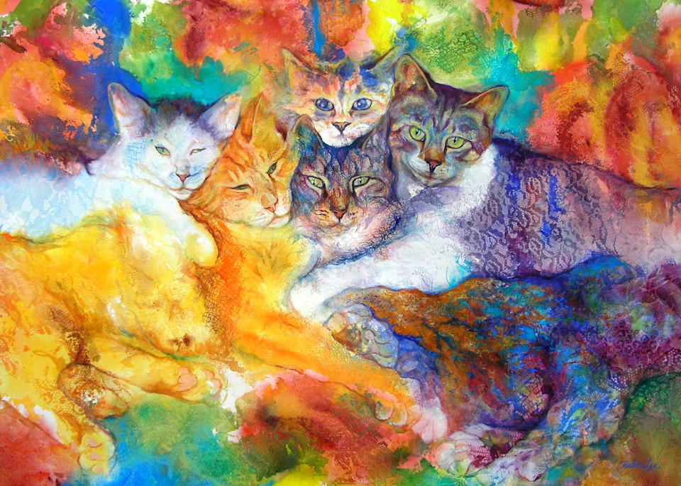 Cat Comfort. Definitely my best seller! Bright colors and a warm feeling all cat lovers will enjoy.