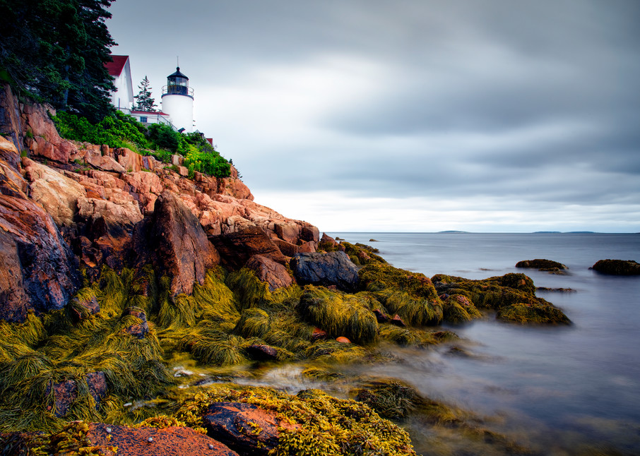 Clouds over Bass Harbor Head Light - Maine lighthouses fine-art photography prints.
