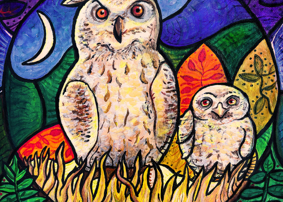 Protection. Burmese Owls Variation Art | Kristen Palana