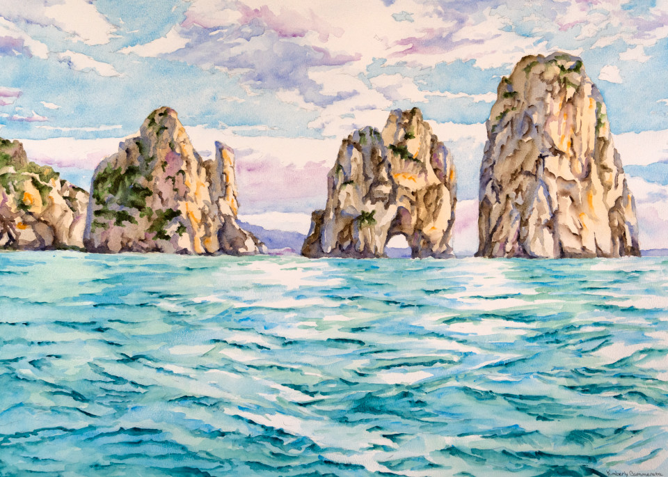 I Faraglioni, Capri Art | Kimberly Cammerata - Watercolors of the Sun: Paintings of Italy