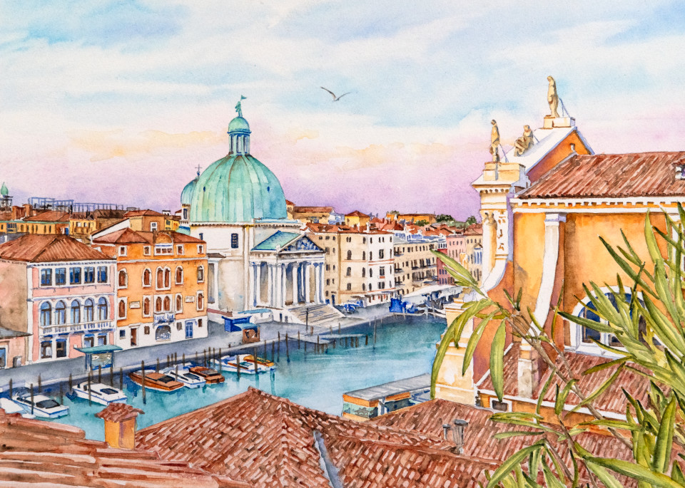 Rooftops Of Venice Art | Kimberly Cammerata - Watercolors of the Sun: Paintings of Italy
