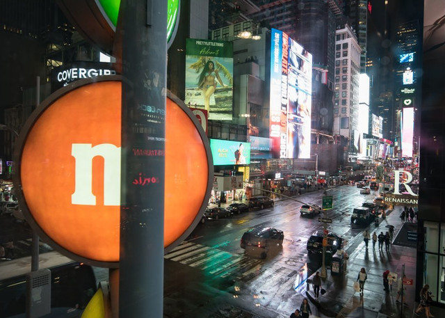 Times Square In The Rain Art | A Touch of Color Photography