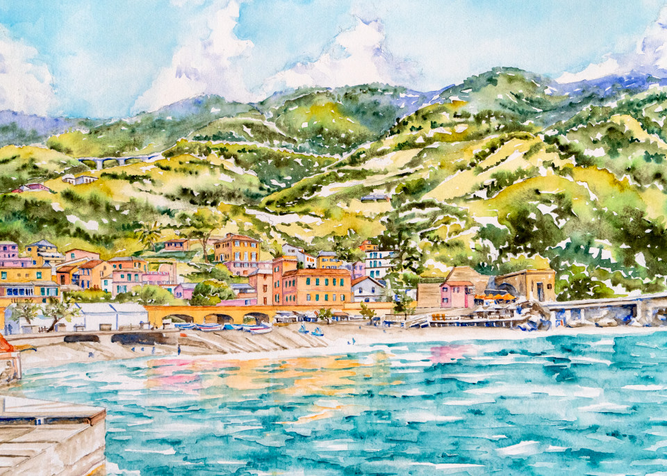 Borgo Antico, Monterosso Al Mare Art | Kimberly Cammerata - Watercolors of the Sun: Paintings of Italy