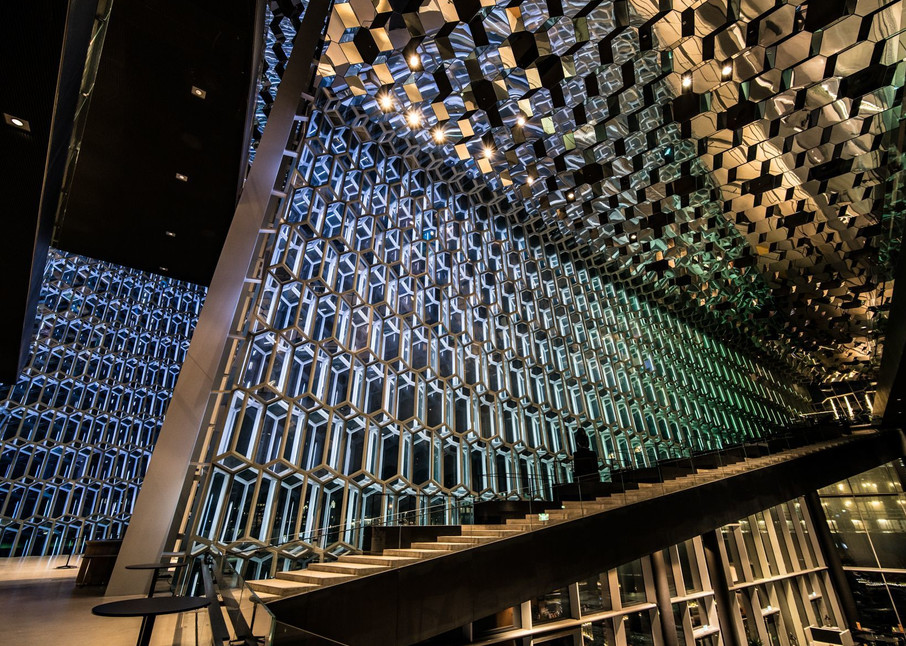Inside Harpa Concert Hall Reykjavik, Iceland Art | A Touch of Color Photography