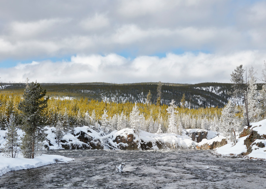 Firehole River Floating Into Canyon S6 A5879 Yellowstone National Park Wy Usa Photography Art | Clemens Vanderwerf Photography