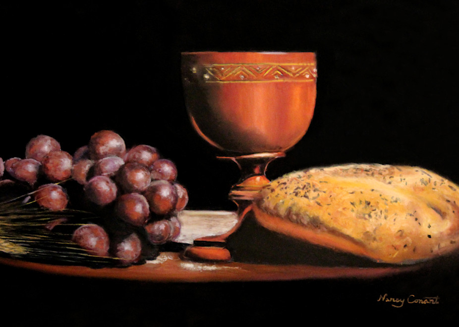 The Communion painting Bread and Wine by Nancy Conant 