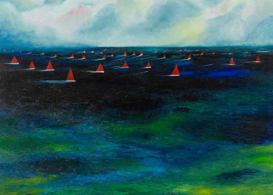 The Great Sailboat Race Art | Frank B Shaner