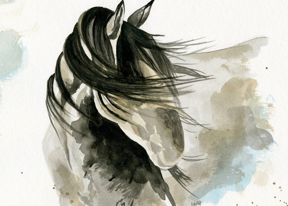 Shy Horse - Art Print- by April Moffatt