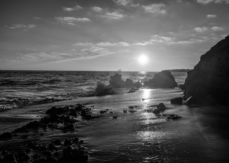 Beach Sunset In Black And White Photography Art | Devlin Images