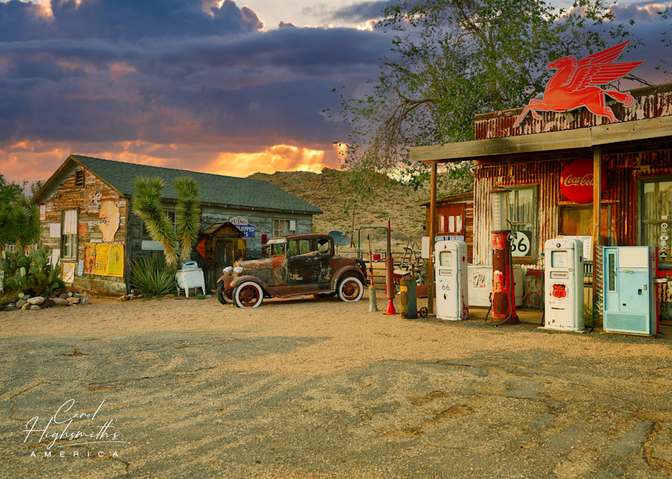 The old Hackberry General Store in the tiny crossroads of Hackberry, along historic U.S. Route 66 in Arizona.  This stretch of the onetime "Mother Road" two-lane highway from Chicago, Illinois, to Santa Monica, California, still exists north of a hi