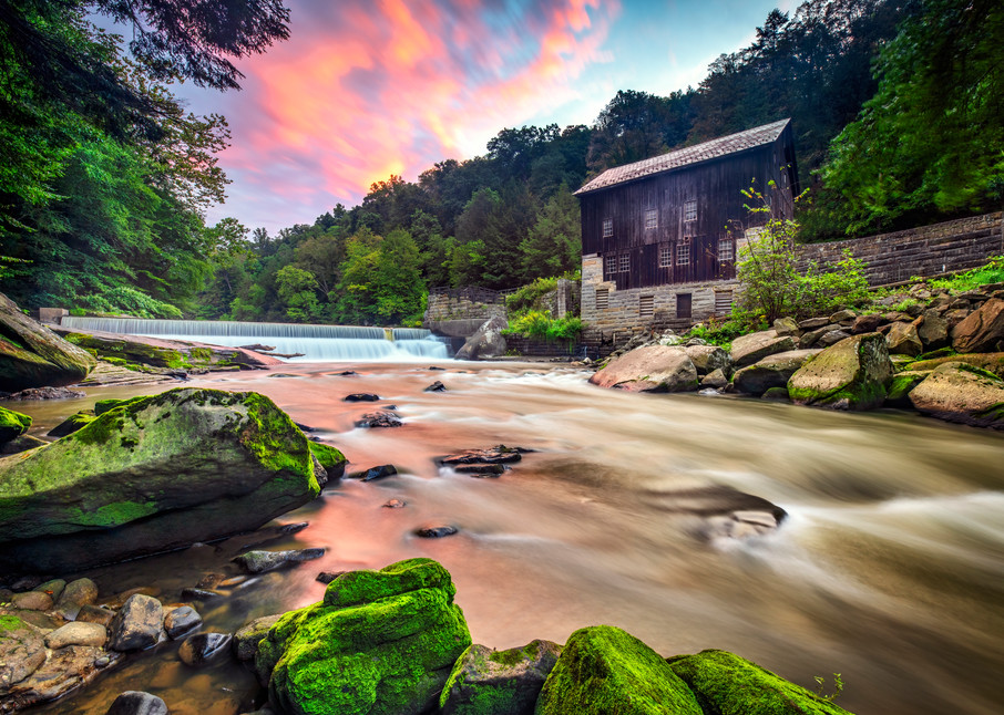 Sunrise at McConnells Mill - Pennsylvania gristmill fine-art photography prints