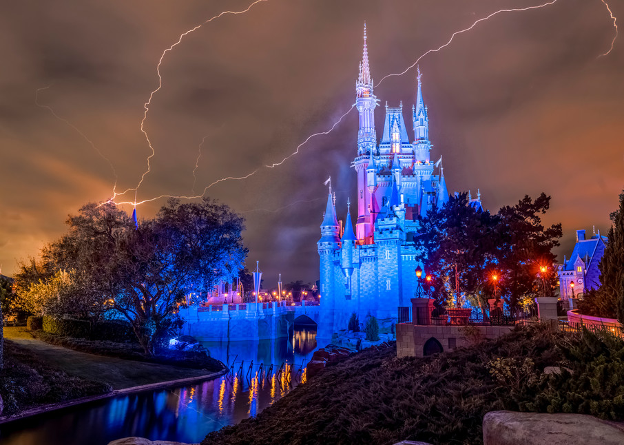 A Stormy Evening at Cinderella Castle - Disney Art | William Drew Photography
