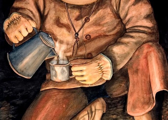 Metal Print Firelight Coffee  Art | Ann Newby Fine Art