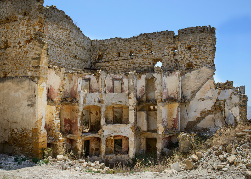 Ruins of Old Town Poggioreale, Sicily in 2019
