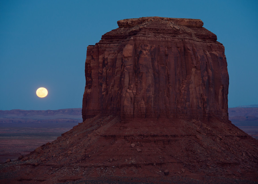 Amazing landscape fine art print of desert moonrise.