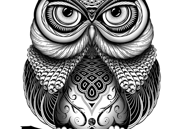 graphic horned owl