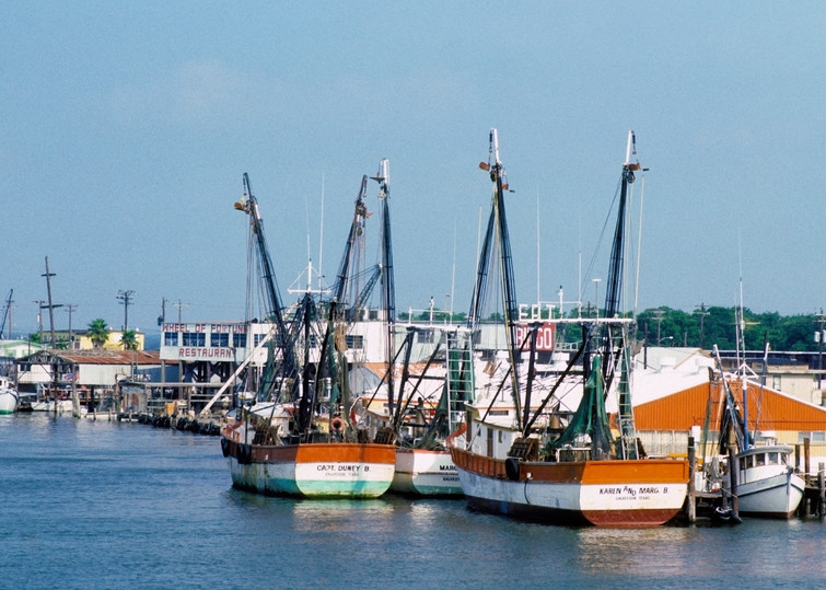 1980 historic photo of the Kemah, Texas waterfront 