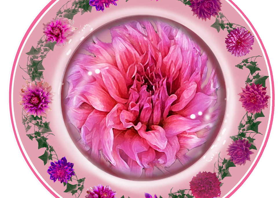 Light Pink Dahlia Plate Art | Art from the Soul