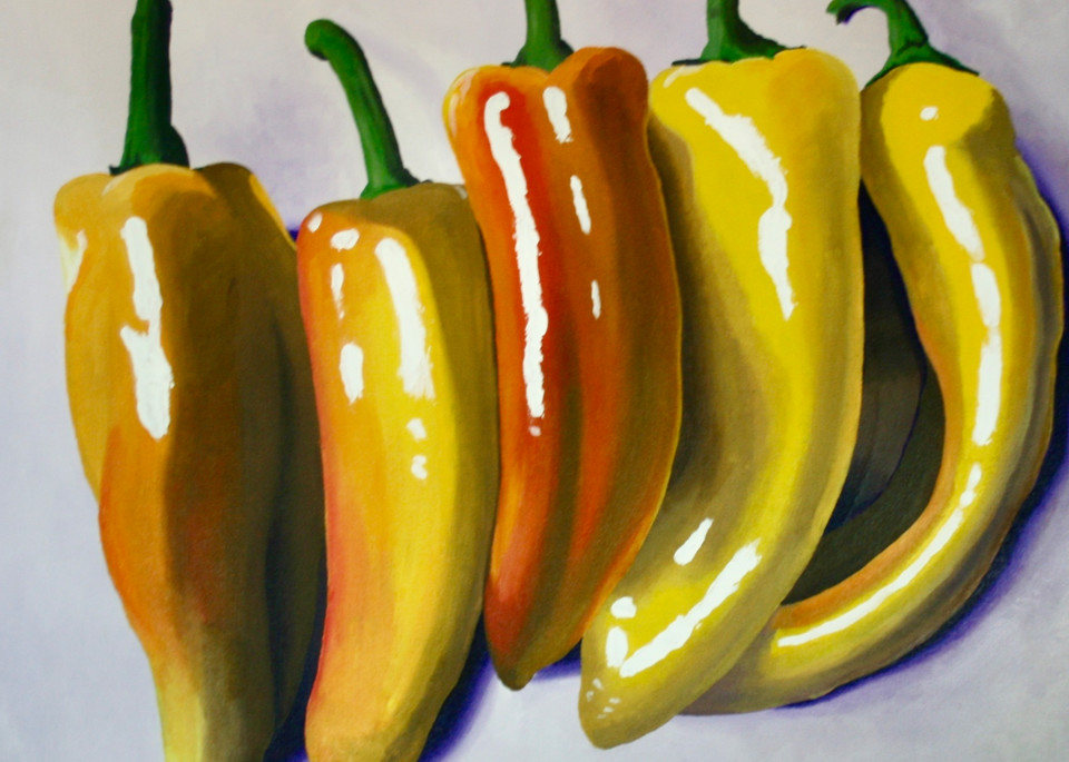 Peppers, (A Study In Yellow & Violet) Art | Spaar Art
