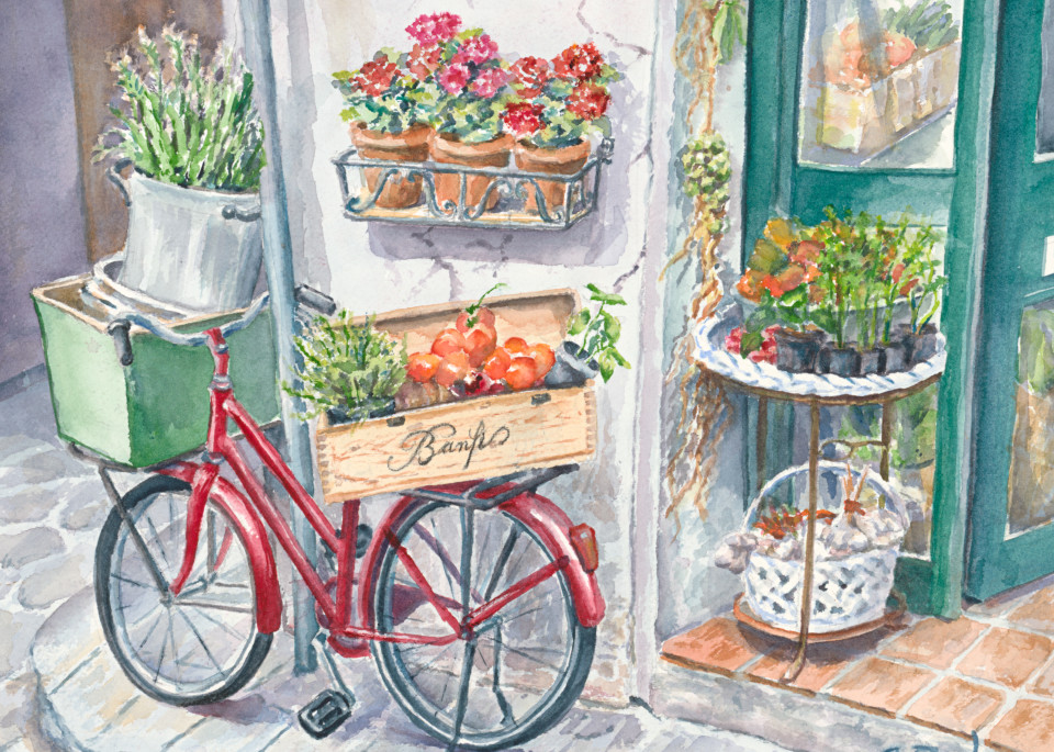 Delivery Bike Print Art | Cathy Poulos Art