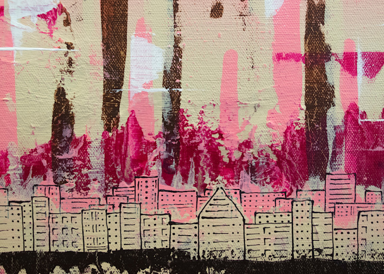 Pink Tones Cityscape Mug Art | Errin Witherspoon Art