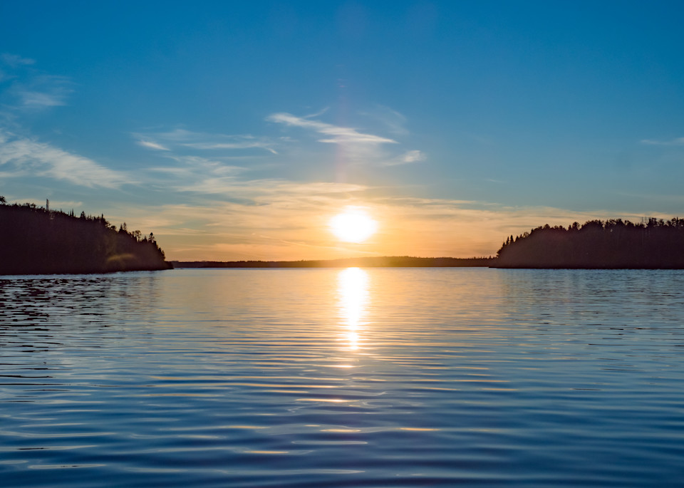 Blue Sunset on Pakwash Lake in Ontario, Canada