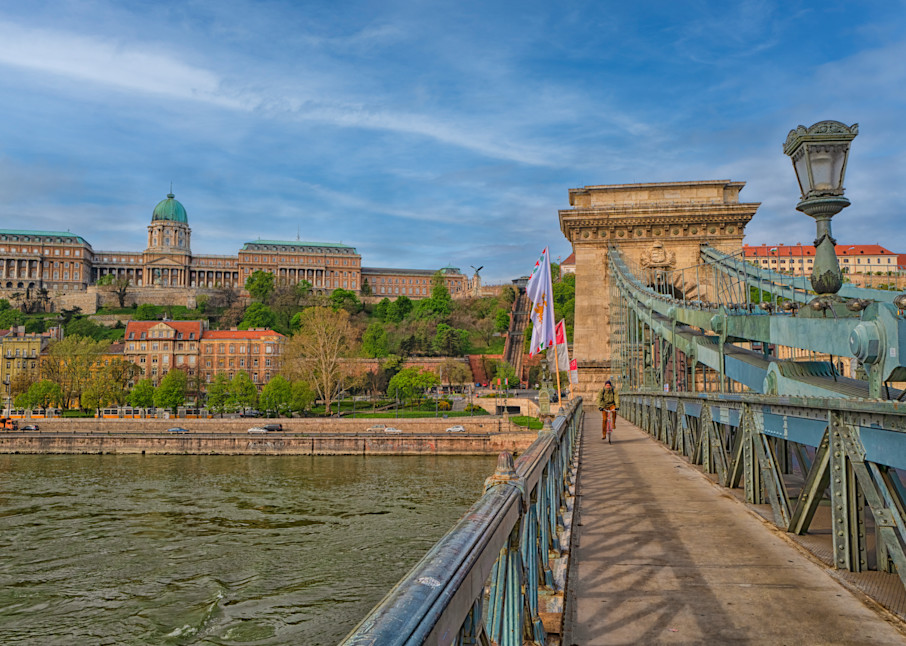 Imperial Castle from Chain Link Bridge Budapest