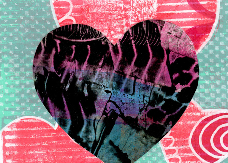 Dark Heart: A Mixed media artwork by Jennifer Akkermans