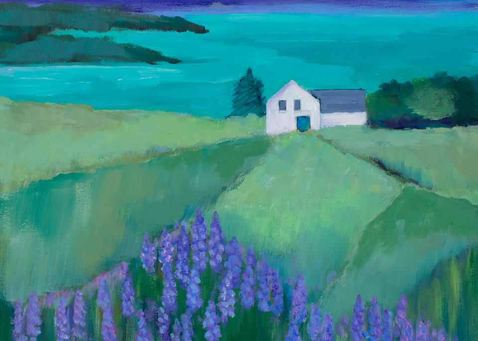 Lupines In The Cove Art | lynnericson-fine-art.com