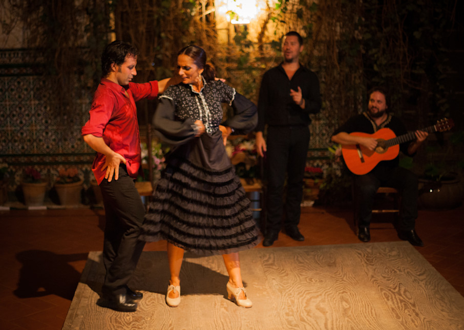 Flamenco dancers perform in Seville, Spain